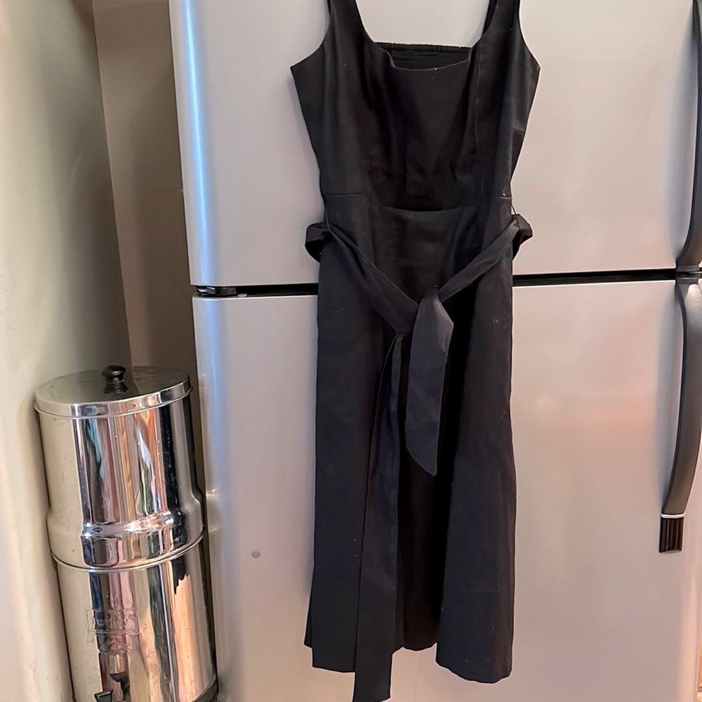 Black linen dress